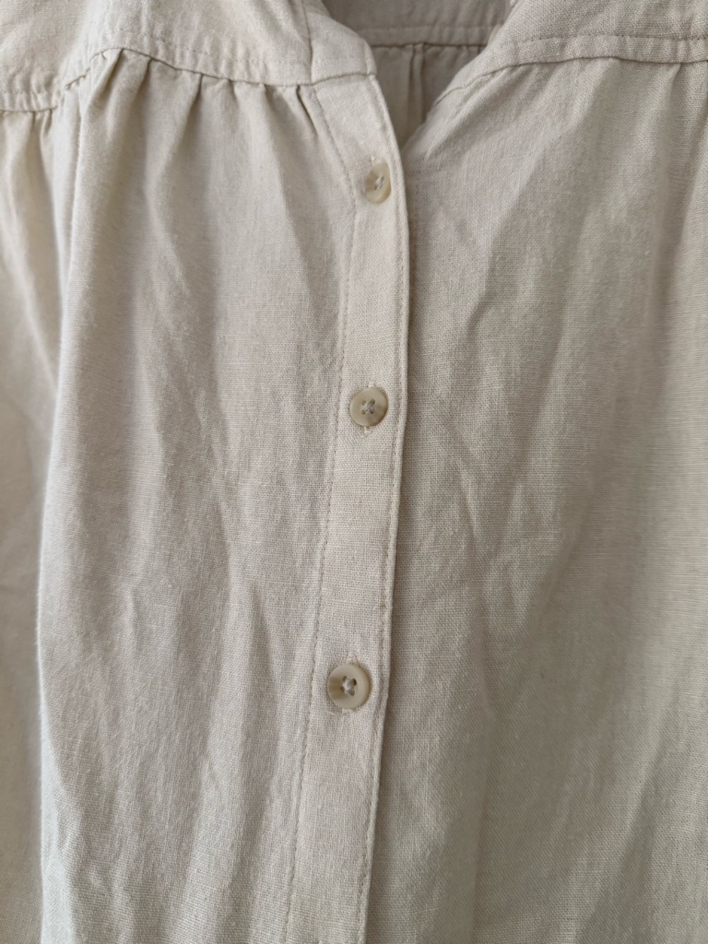 Sonoma Linen Blend Button Down Cream Beige Tank Blouse Size 2X Beachy Coastal - Picture 5 of 10